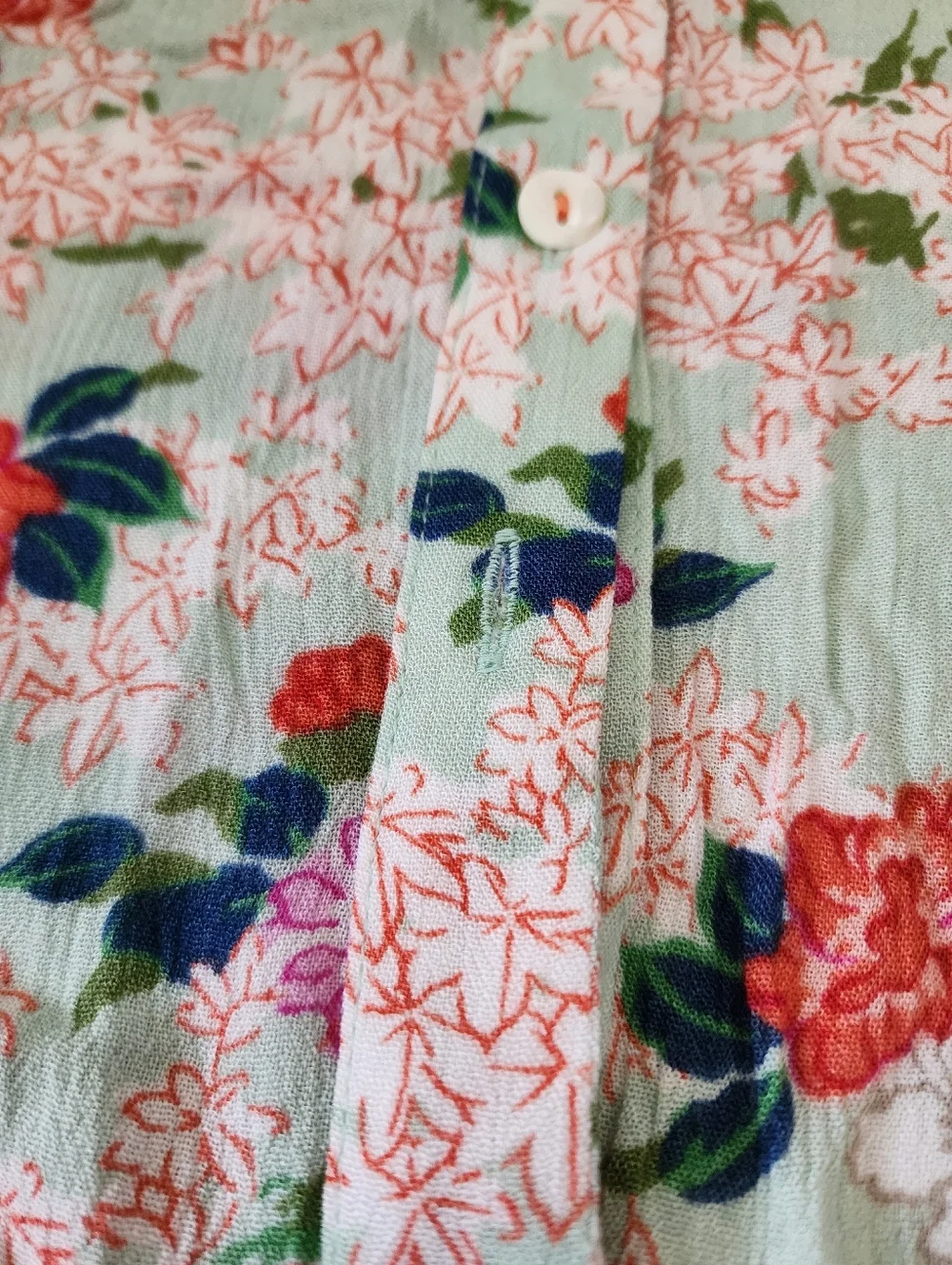 Anthropologie Meadow Rue Top Women's 10 Mint Green Floral Sleeveless - Picture 8 of 13